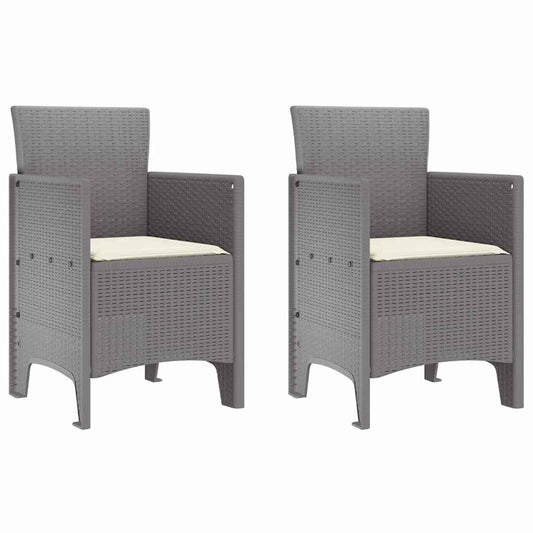 vidaXL Καρέκλα Κήπου με μαξιλάρι 2 pcs Ανοιχτό γκρι 53 x 49 x 85 εκ.