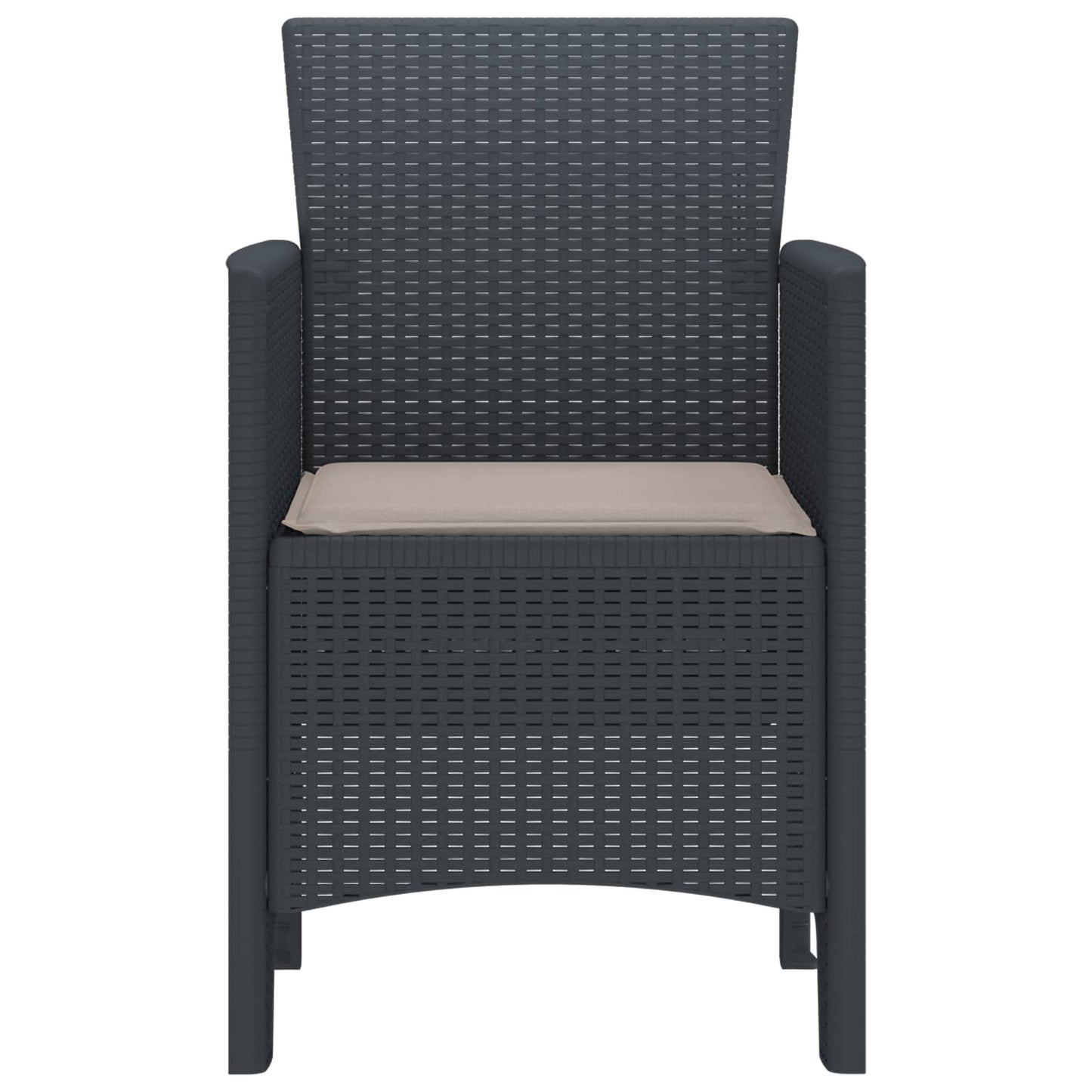 vidaXL Καρέκλα Κήπου 4 pcs Ανθρακί 53 x 49 x 85 εκ. Πολυπροπυλένιο