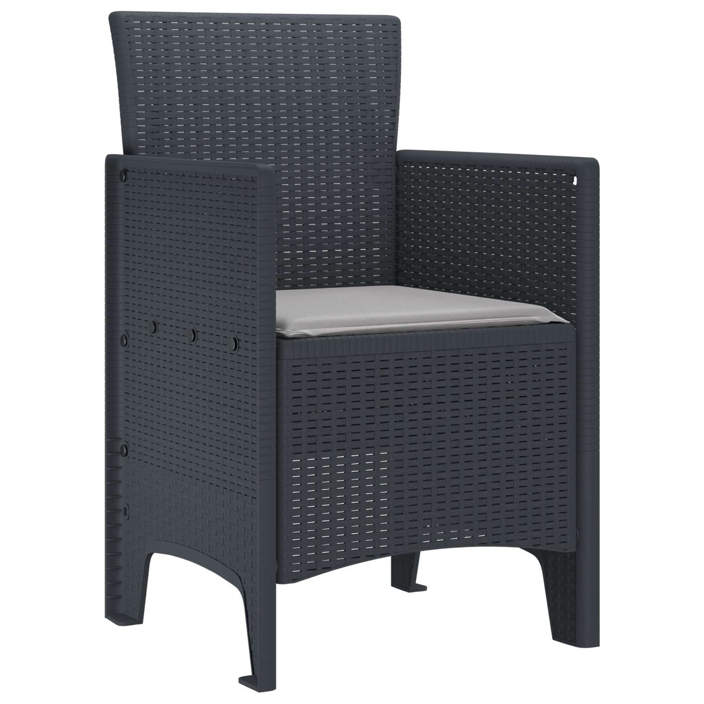 vidaXL Καρέκλα Κήπου 4 pcs Ανθρακί 53 x 49 x 85 εκ. Πολυπροπυλένιο