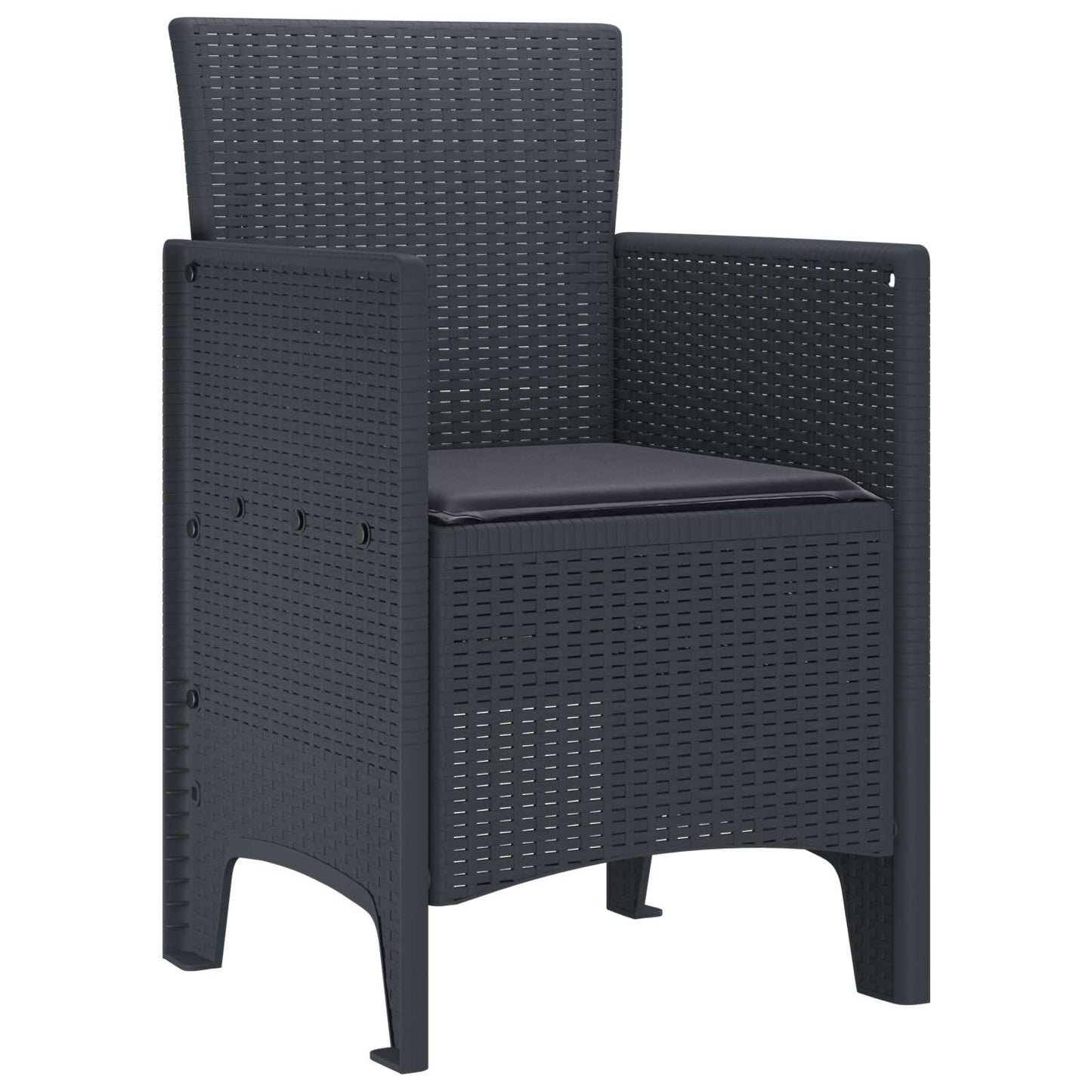 vidaXL Καρέκλα Κήπου 4 pcs Ανθρακί 53 x 49 x 85 εκ. Πολυπροπυλένιο