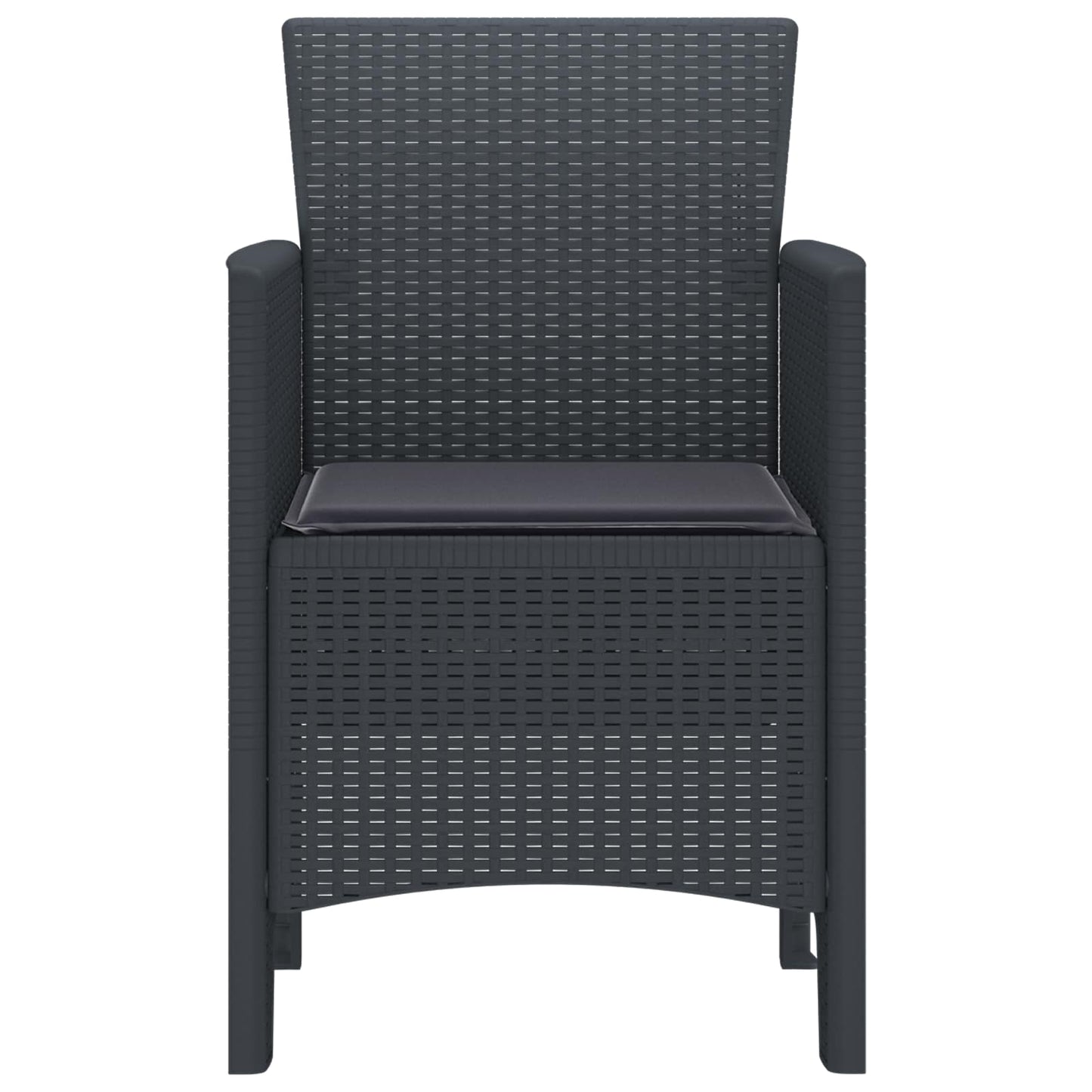 vidaXL Καρέκλα Κήπου 4 pcs Ανθρακί 53 x 49 x 85 εκ. Πολυπροπυλένιο