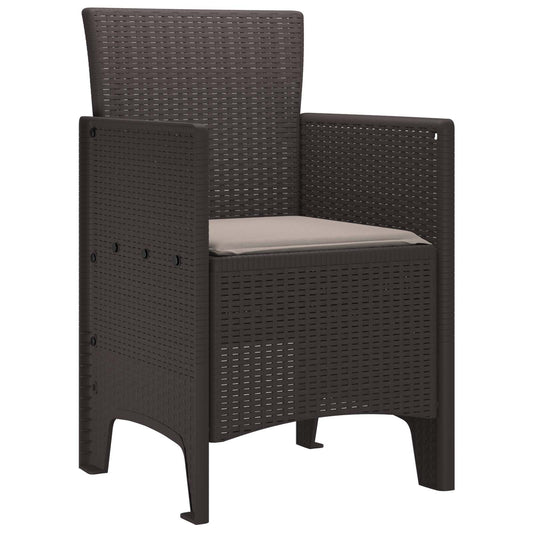 vidaXL Καρέκλα Κήπου 4 pcs Καφέ 53 x 49 x 85 εκ. Πολυπροπυλένιο