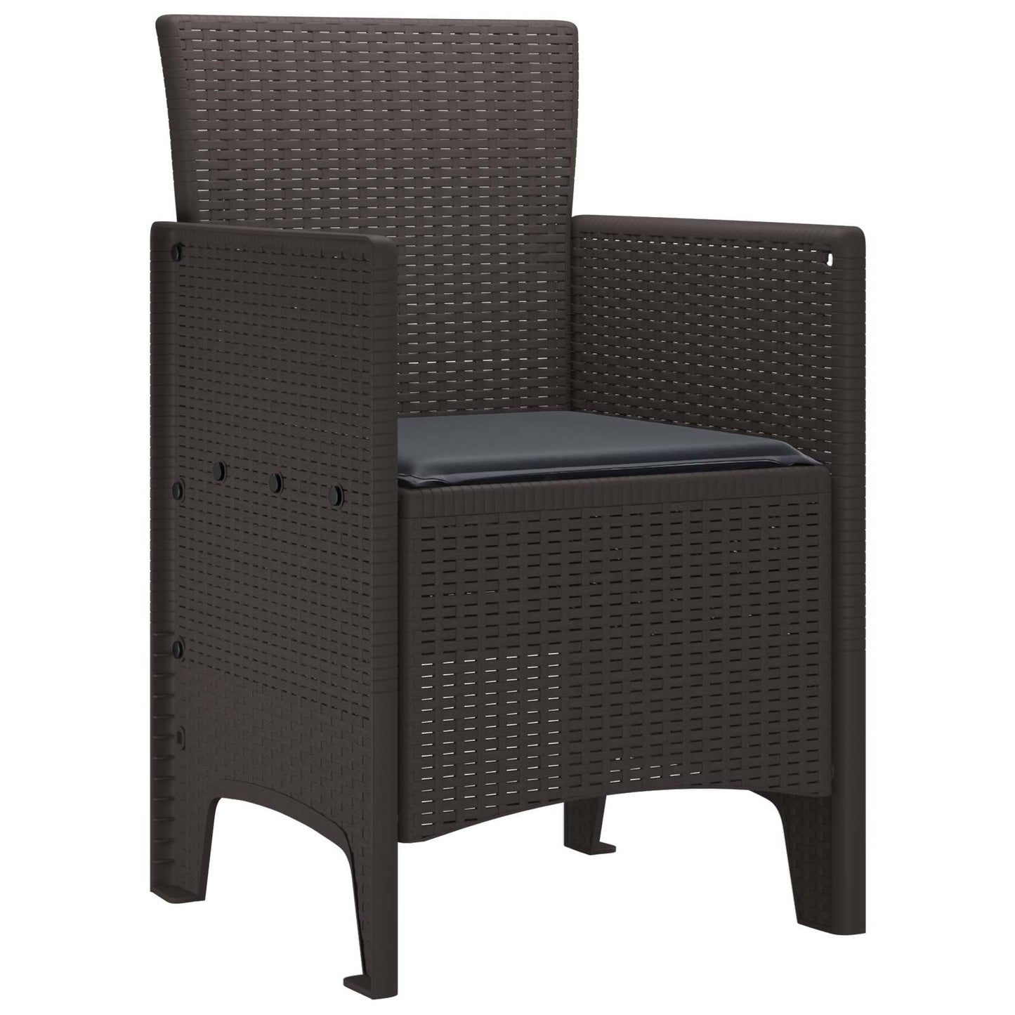 vidaXL Καρέκλα Κήπου 4 pcs Καφέ 53 x 49 x 85 εκ. Πολυπροπυλένιο