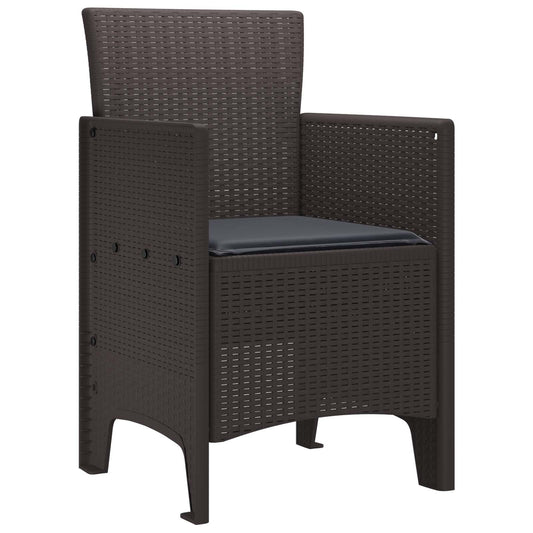 vidaXL Καρέκλα Κήπου 4 pcs Καφέ 53 x 49 x 85 εκ. Πολυπροπυλένιο
