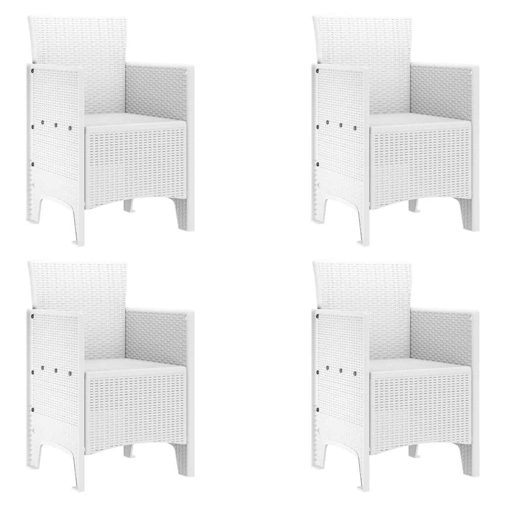 vidaXL Καρέκλα Κήπου 4 pcs Λευκό 53 x 49 x 85 εκ. Πολυπροπυλένιο