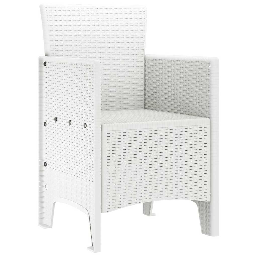 vidaXL Καρέκλα Κήπου 4 pcs Λευκό 53 x 49 x 85 εκ. Πολυπροπυλένιο