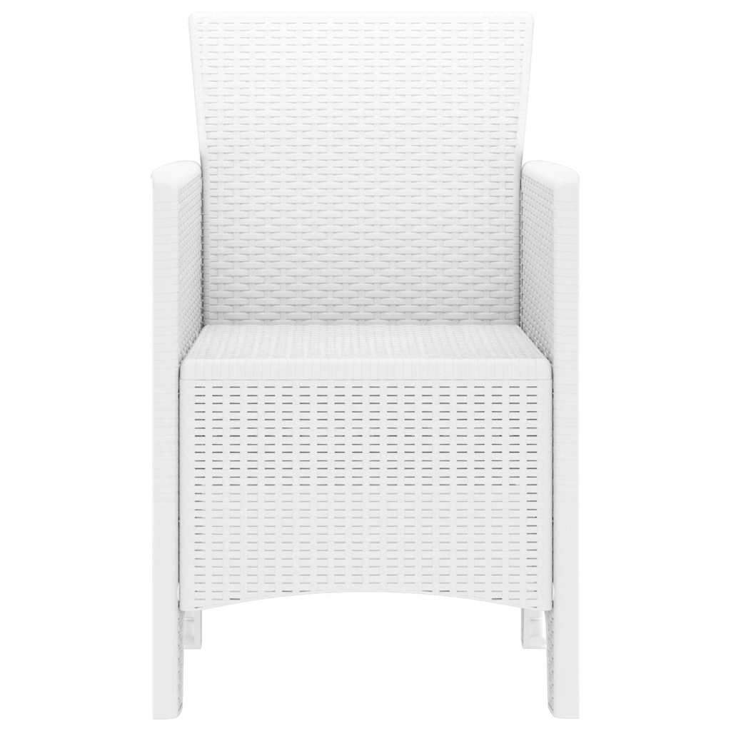 vidaXL Καρέκλα Κήπου 4 pcs Λευκό 53 x 49 x 85 εκ. Πολυπροπυλένιο