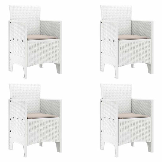 vidaXL Καρέκλα Κήπου 4 pcs Λευκό 53 x 49 x 85 εκ. Πολυπροπυλένιο