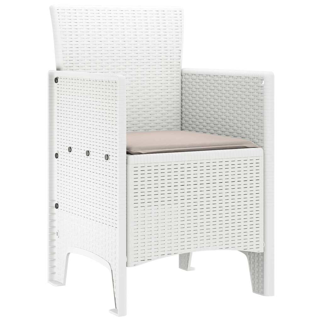 vidaXL Καρέκλα Κήπου 4 pcs Λευκό 53 x 49 x 85 εκ. Πολυπροπυλένιο