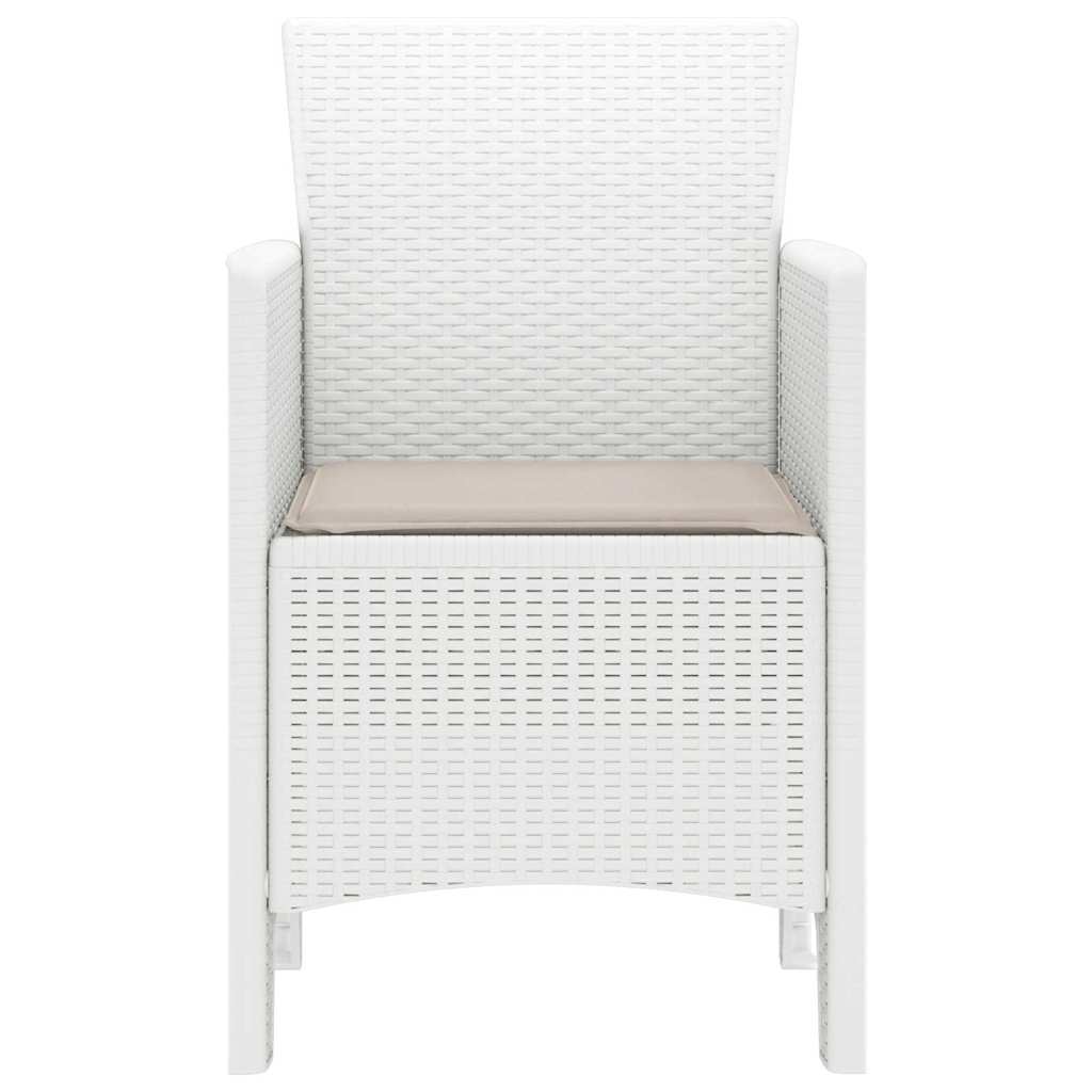 vidaXL Καρέκλα Κήπου 4 pcs Λευκό 53 x 49 x 85 εκ. Πολυπροπυλένιο