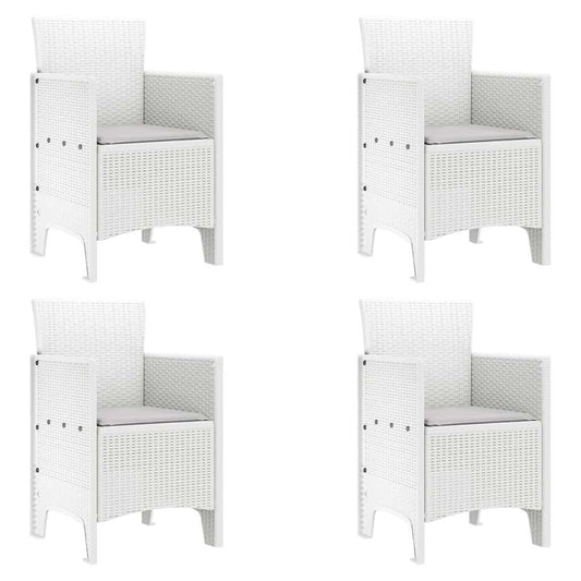 vidaXL Καρέκλα Κήπου 4 pcs Λευκό 53 x 49 x 85 εκ. Πολυπροπυλένιο