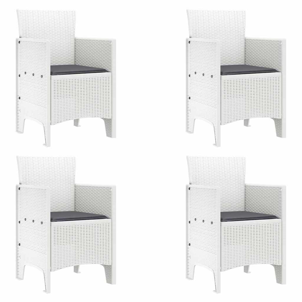 vidaXL Καρέκλα Κήπου 4 pcs Λευκό 53 x 49 x 85 εκ. Πολυπροπυλένιο