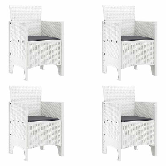 vidaXL Καρέκλα Κήπου 4 pcs Λευκό 53 x 49 x 85 εκ. Πολυπροπυλένιο