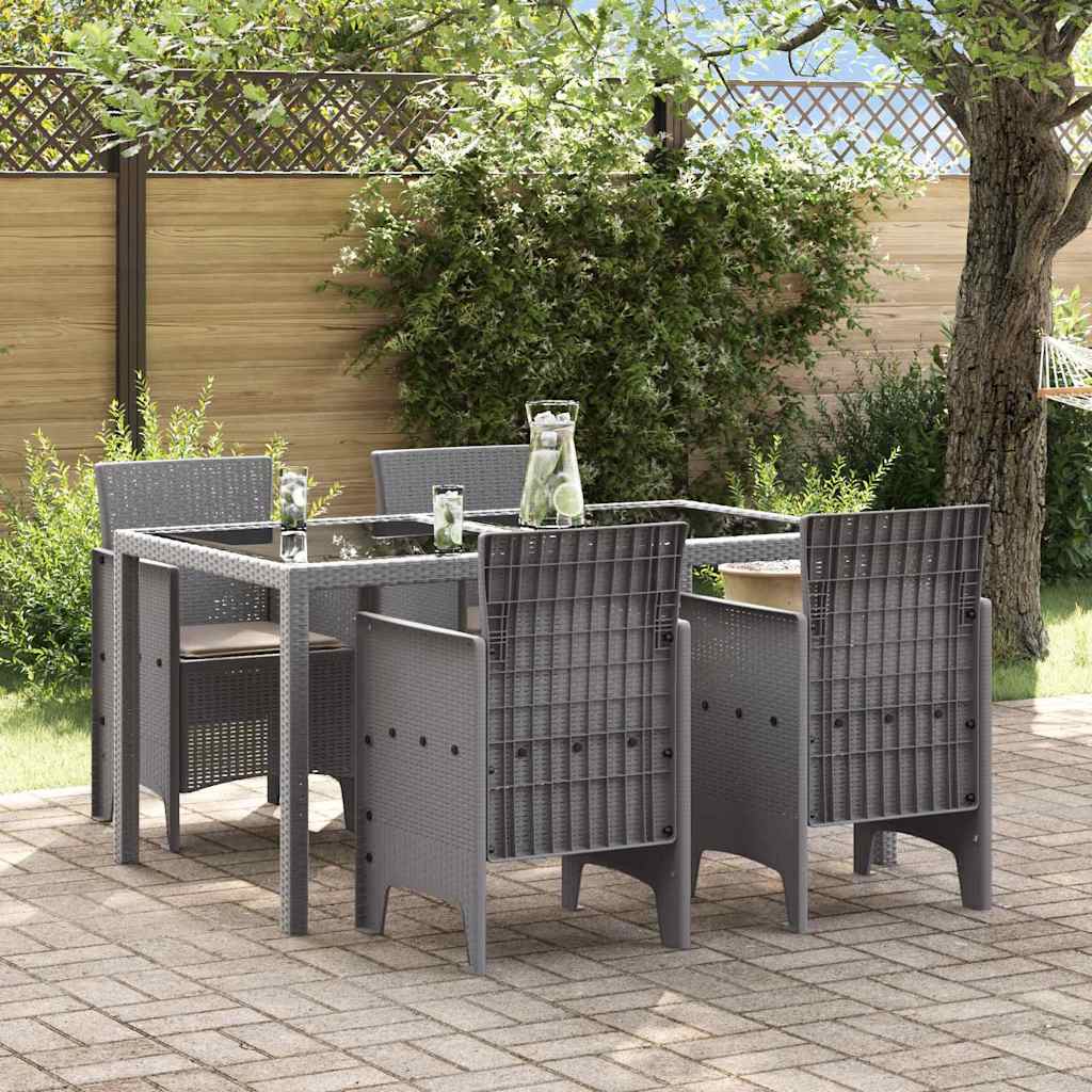 vidaXL Καρέκλα Κήπου με μαξιλάρι 4 pcs Ανοιχτό γκρι 53 x 49 x 85 εκ.