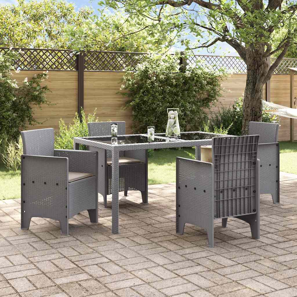 vidaXL Καρέκλα Κήπου με μαξιλάρι 4 pcs Ανοιχτό γκρι 53 x 49 x 85 εκ.
