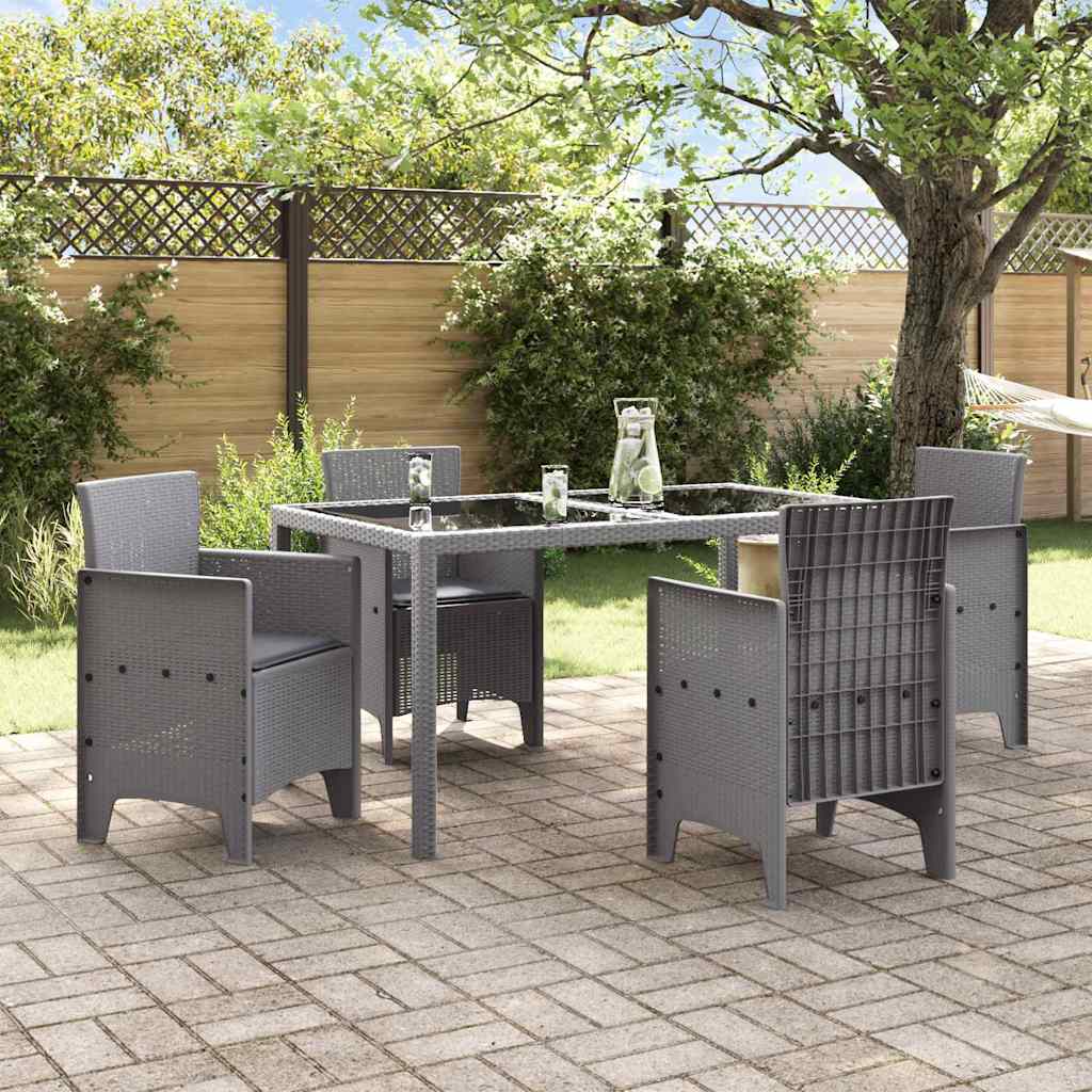 vidaXL Καρέκλα Κήπου με μαξιλάρι 4 pcs Ανοιχτό γκρι 53 x 49 x 85 εκ.
