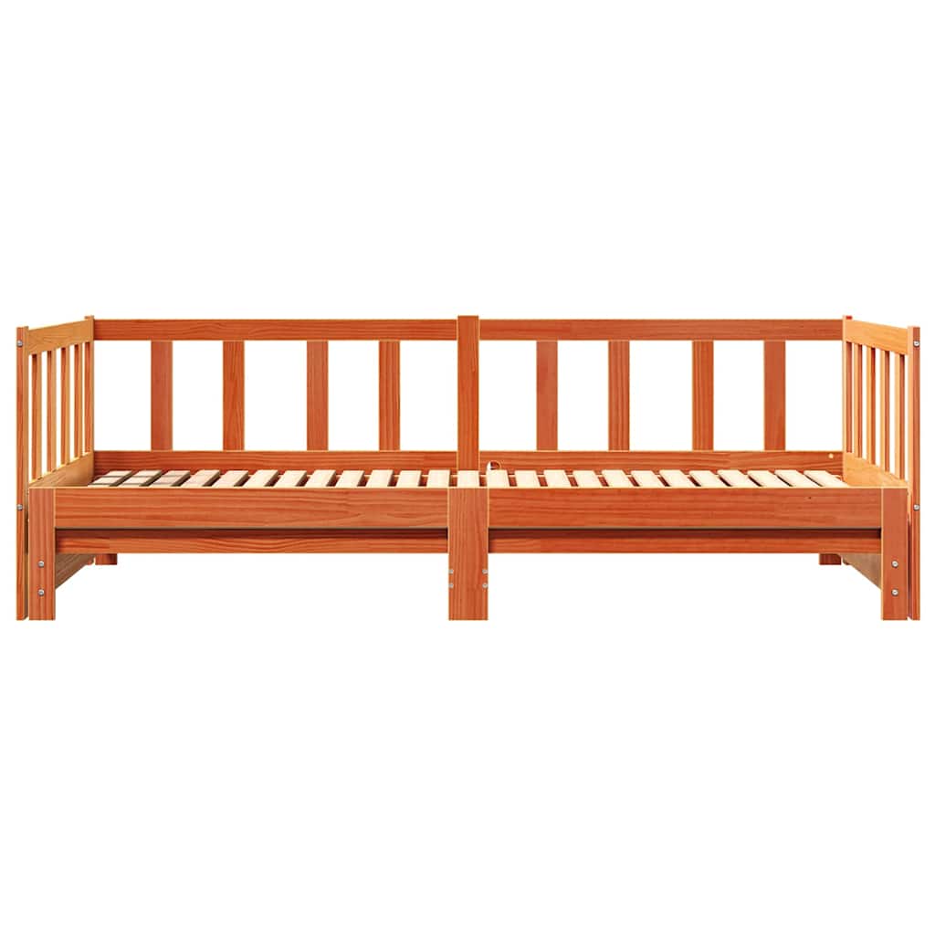 vidaXL Κρεβάτι ημέρας με αναδιπλούμενο μηχανισμό Κερωτό καφέ