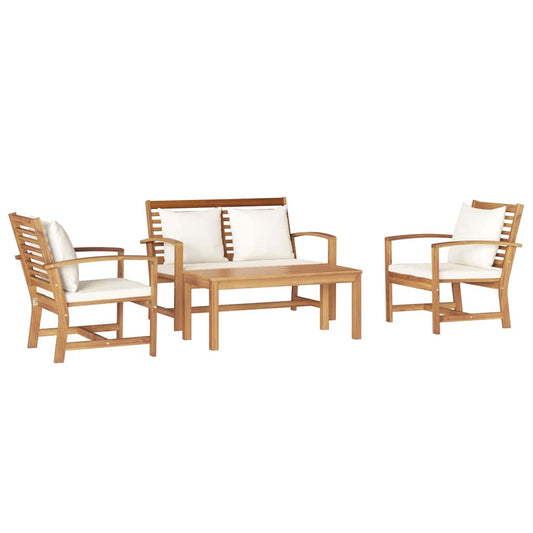 Σετ Καναπέ Κήπου 4 pcs Φυσικό Μασίφ ξύλο teak