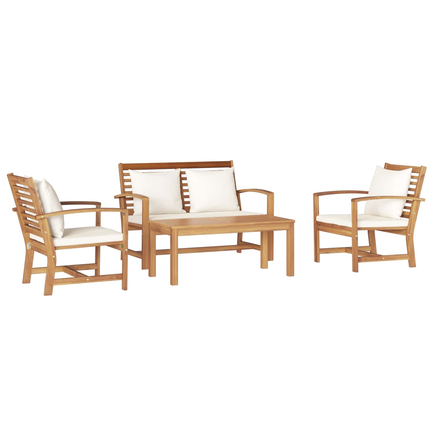 Σετ Καναπέ Κήπου 4 pcs Φυσικό Μασίφ ξύλο teak