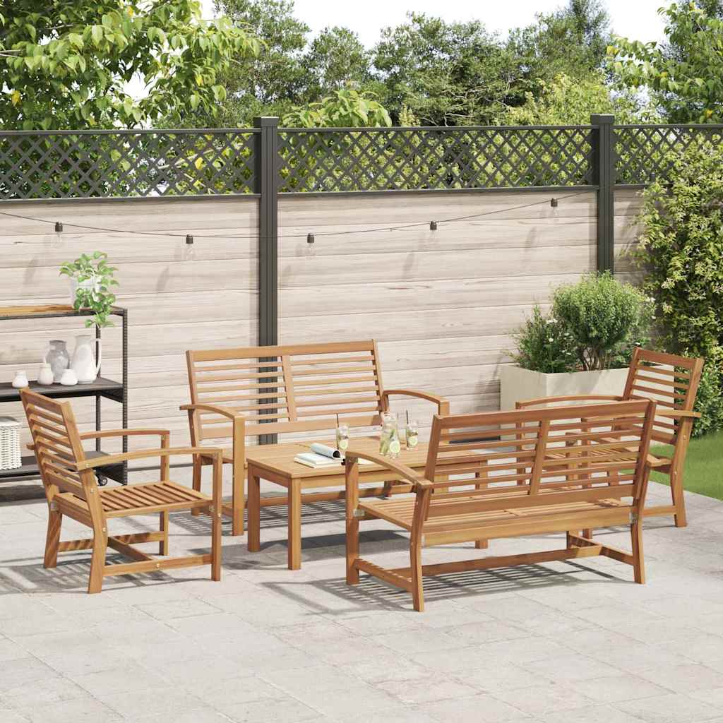 vidaXL Σετ Καναπέ Κήπου 5 pcs Φυσικό Μασίφ ξύλο teak