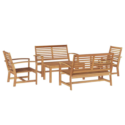 vidaXL Σετ Καναπέ Κήπου 5 pcs Φυσικό Μασίφ ξύλο teak