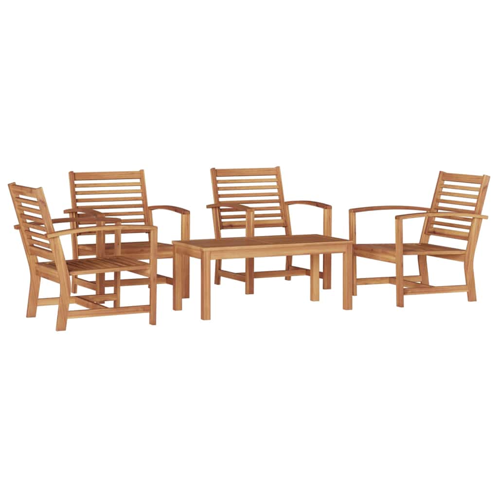 vidaXL Σετ Καναπέ Κήπου 5 pcs Φυσικό Μασίφ ξύλο teak