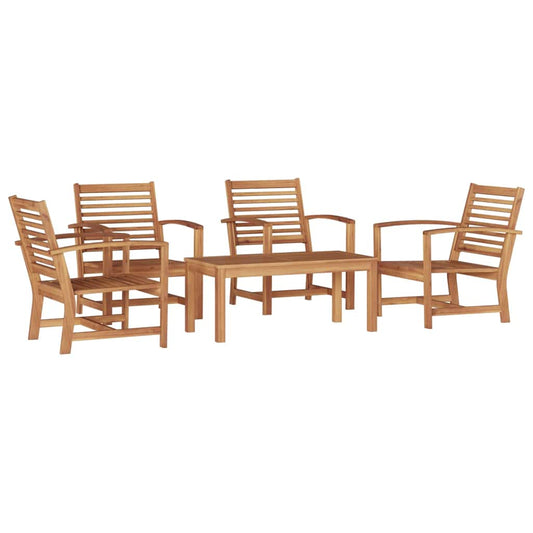 vidaXL Σετ Καναπέ Κήπου 5 pcs Φυσικό Μασίφ ξύλο teak