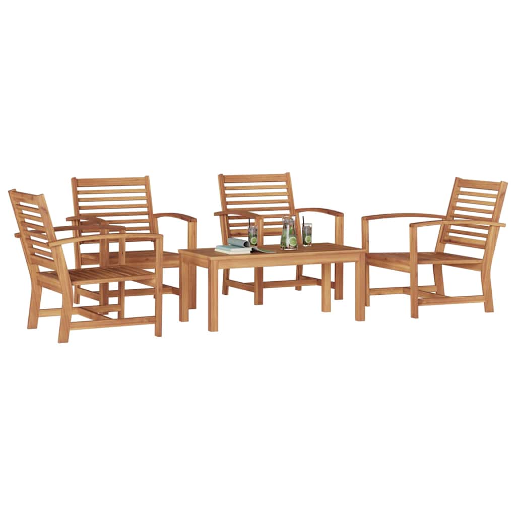 vidaXL Σετ Καναπέ Κήπου 5 pcs Φυσικό Μασίφ ξύλο teak