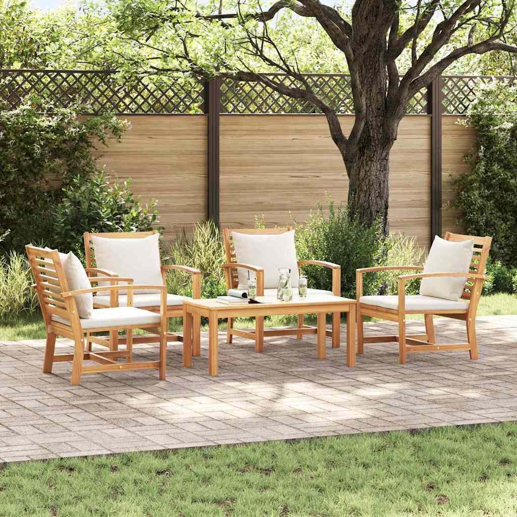 Σετ Καναπέ Κήπου 5 pcs Φυσικό Μασίφ ξύλο teak