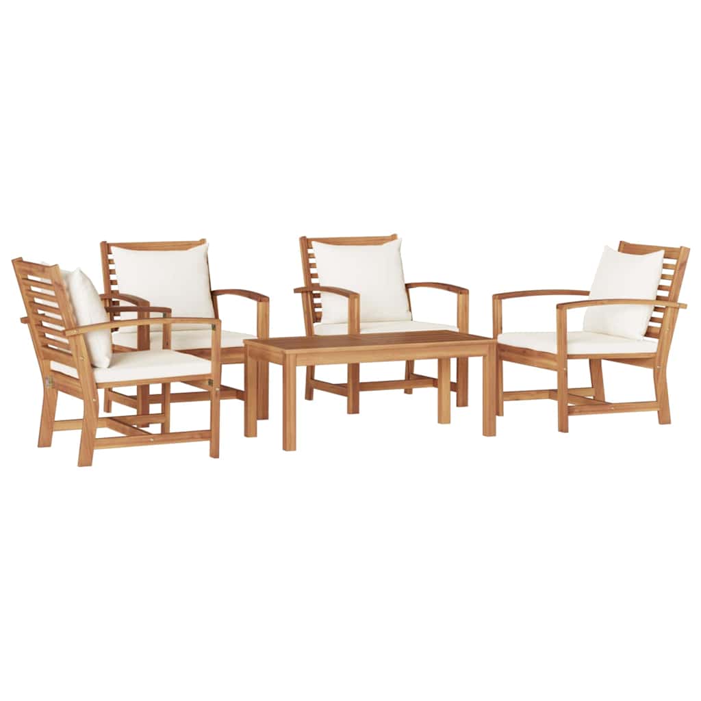 Σετ Καναπέ Κήπου 5 pcs Φυσικό Μασίφ ξύλο teak