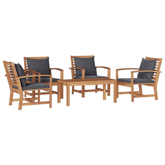 Σετ Καναπέ Κήπου 5 pcs Φυσικό Μασίφ ξύλο teak