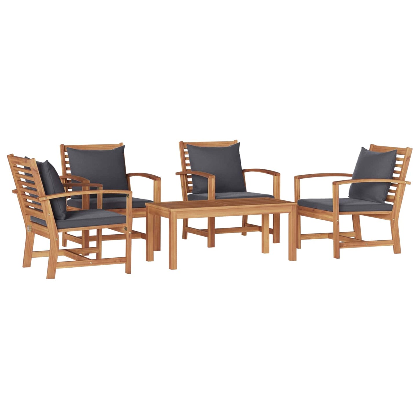 Σετ Καναπέ Κήπου 5 pcs Φυσικό Μασίφ ξύλο teak