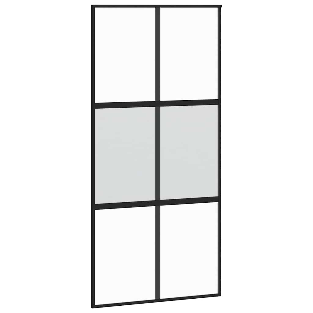 vidaXL Σετ συρόμενης πόρτας με υλικό μαύρο 102,5x205 cm