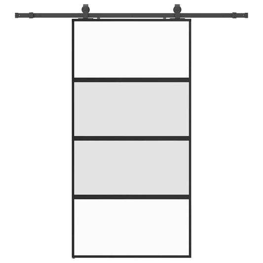 vidaXL Σετ συρόμενης πόρτας με υλικό μαύρο 102,5x205 cm