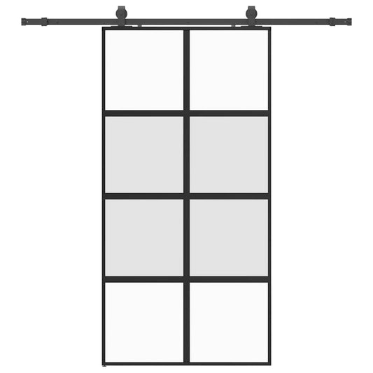 vidaXL Σετ συρόμενης πόρτας με υλικό μαύρο 102,5x205 cm