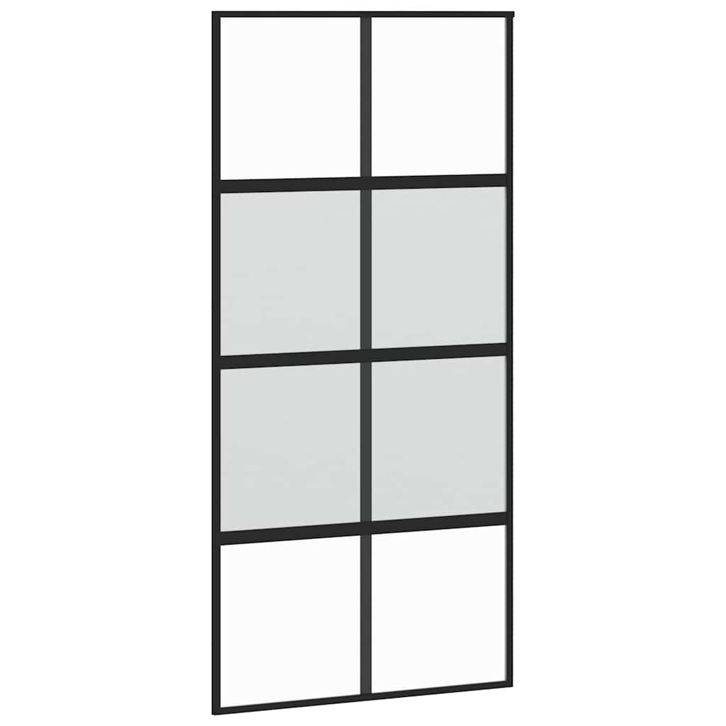 vidaXL Σετ συρόμενης πόρτας με υλικό μαύρο 102,5x205 cm