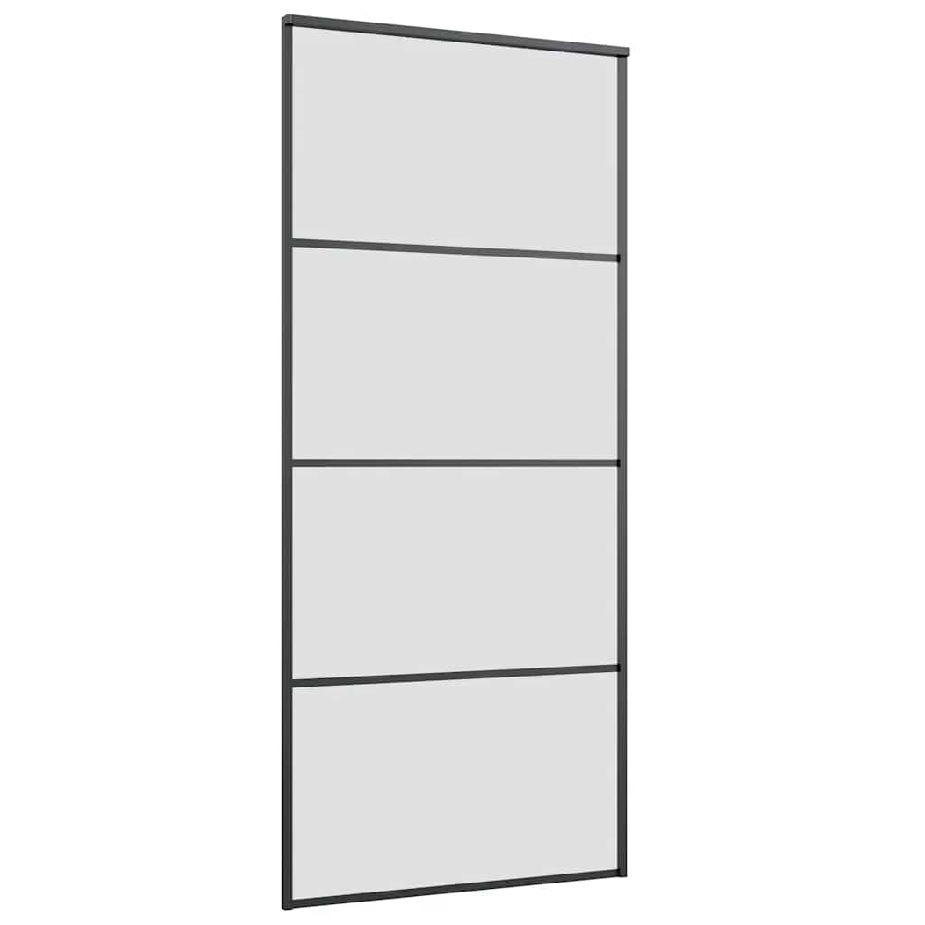 vidaXL Συρόμενη Πόρτα με Μηχανισμό Μαύρο 90x205 εκ. Γυαλί ESG