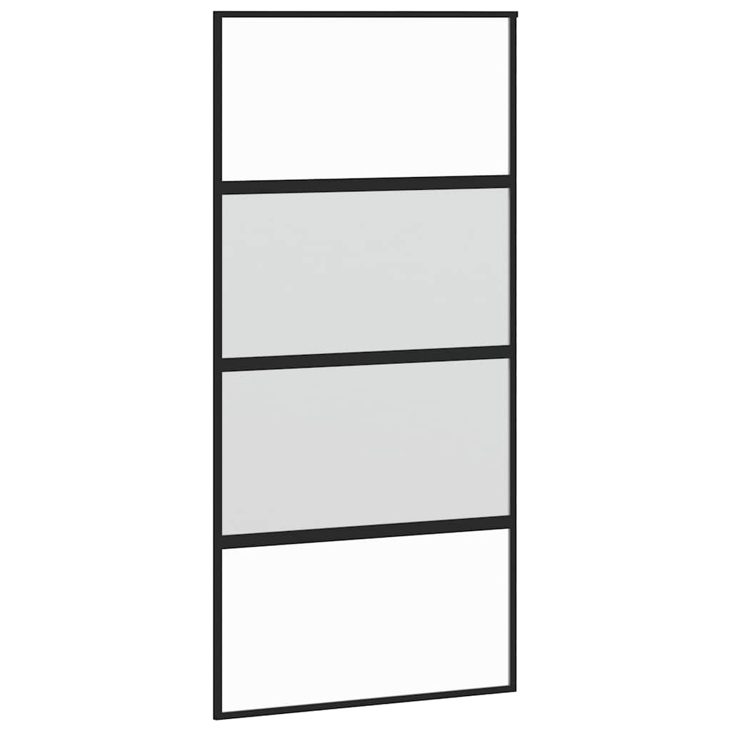 vidaXL Σετ συρόμενης πόρτας με υλικό μαύρο 102,5x205 cm