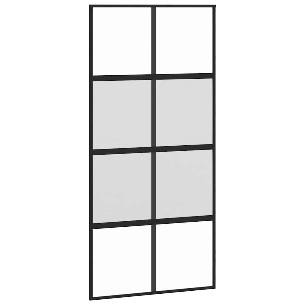 vidaXL Σετ συρόμενης πόρτας με υλικό μαύρο 102,5x205 cm