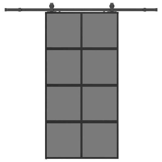 vidaXL Σετ συρόμενης πόρτας με υλικό μαύρο 102,5x205 cm