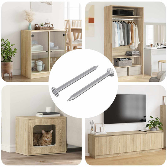 vidaXL Νύχια για Ξύλο 2 pcs Ασημί Ø 3 x 15 χιλ Μέταλλο