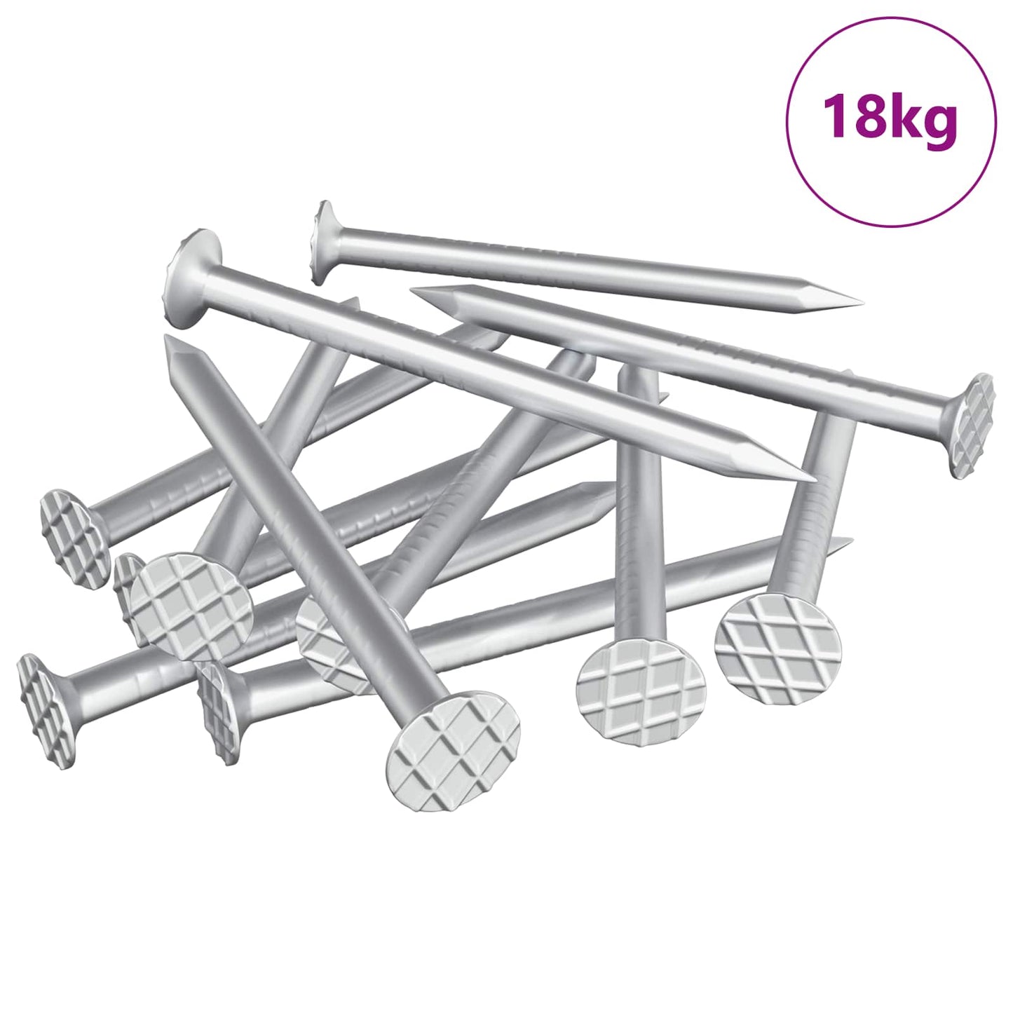 vidaXL Νύχια για Ξύλο 100000 pcs Ασημί Μέταλλο