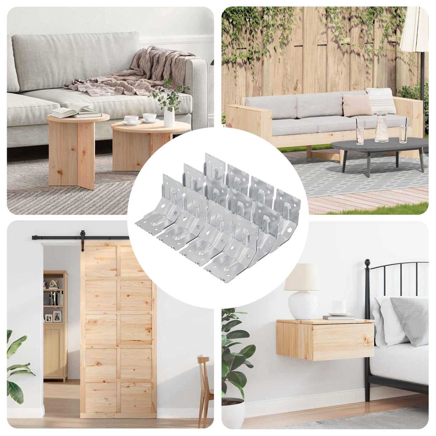 vidaXL Βραχίονας 212 pcs Επικαλυμμένο με ψευδάργυρο 106 x 55 x 1,5mm