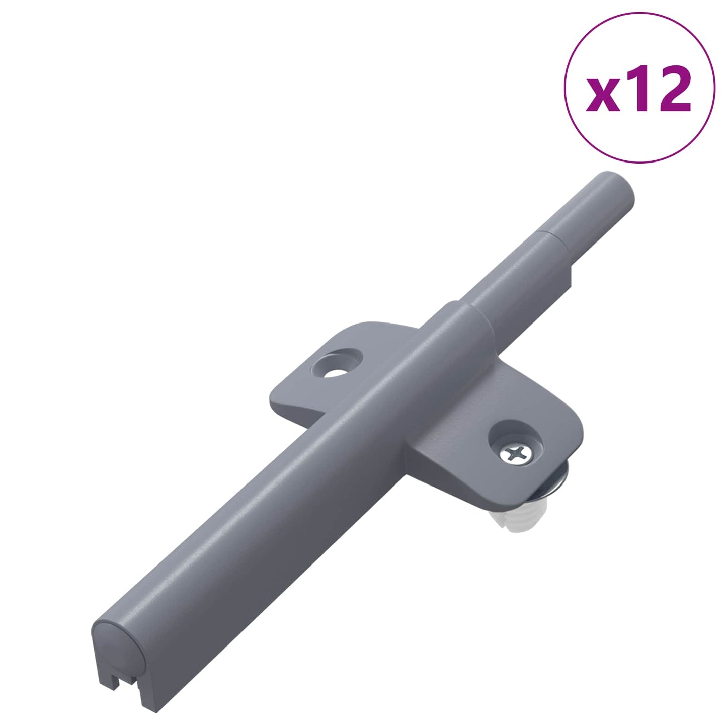 vidaXL Μαλακή κλειδαριά 12 τμχ. Γκρι 125 x 47 x 15 mm PP