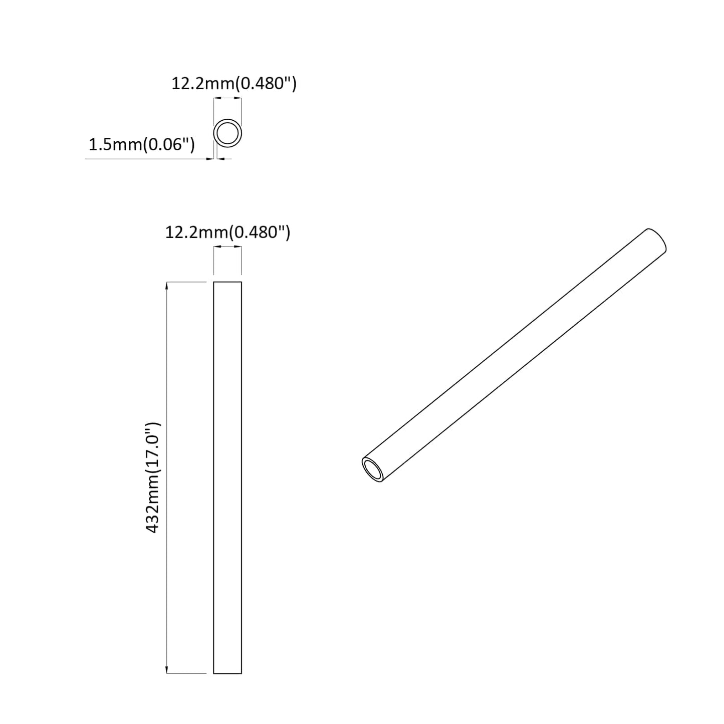 vidaXL Σωλήνας PVC 12 pcs Λευκό 12,2 x 1,8 x 500 mm PP και PE
