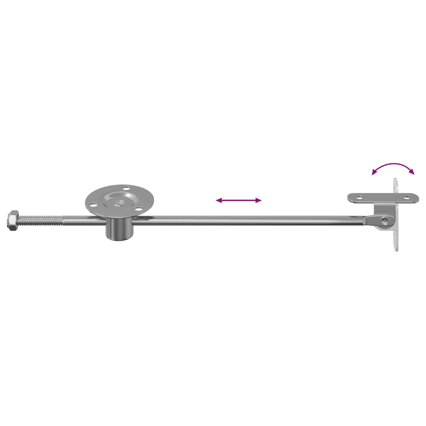 vidaXL Μεντεσές με ράβδο έλξης 12 pcs Ασημί 190 mm Μέταλλο