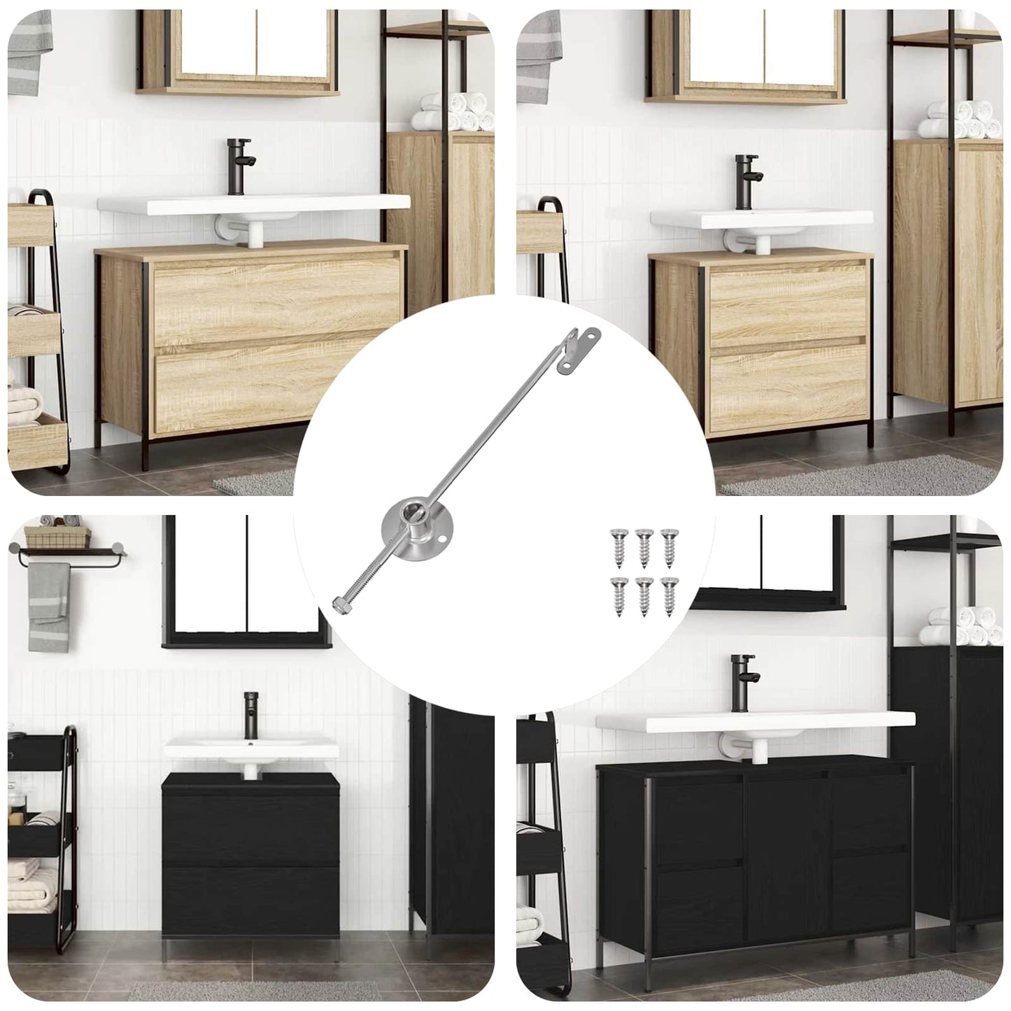 vidaXL Μεντεσές με ράβδο έλξης 439 pcs Ασημί Σίδερο