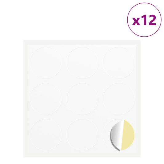 vidaXL Αυτοκόλλητο 12 pcs Λευκό Ø 20 x 0,5 mm Χαρτί