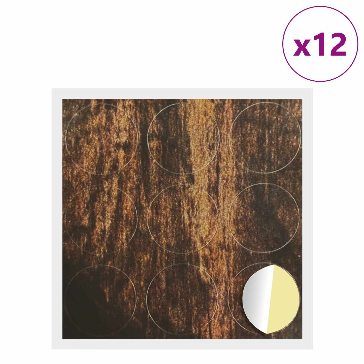 vidaXL Αυτοκόλλητη Κάλυψη Βιδών 12 pcs Παλιό ξύλο Ø 20 x 0,5 mm