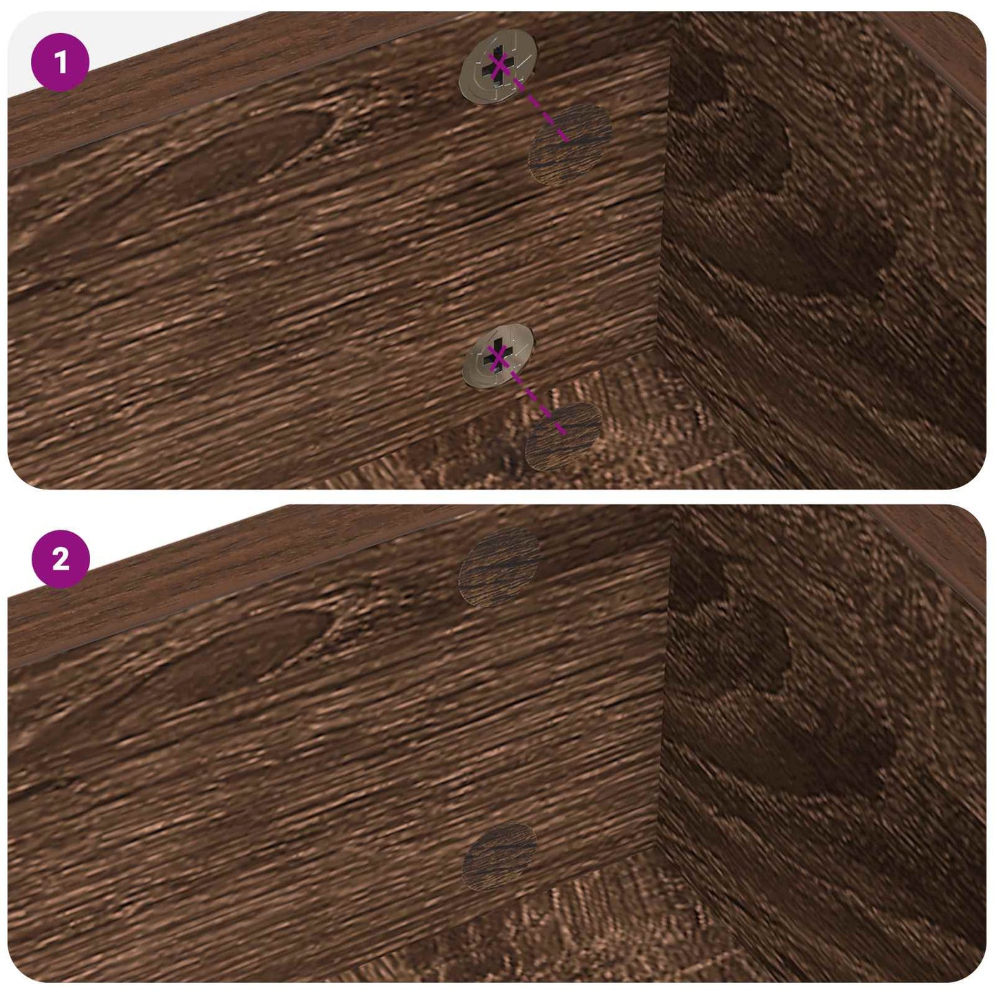 vidaXL Αυτοκόλλητη Κάλυψη Βιδών 2 pcs Καφέ δρυς Ø 20 x 0,5 mm